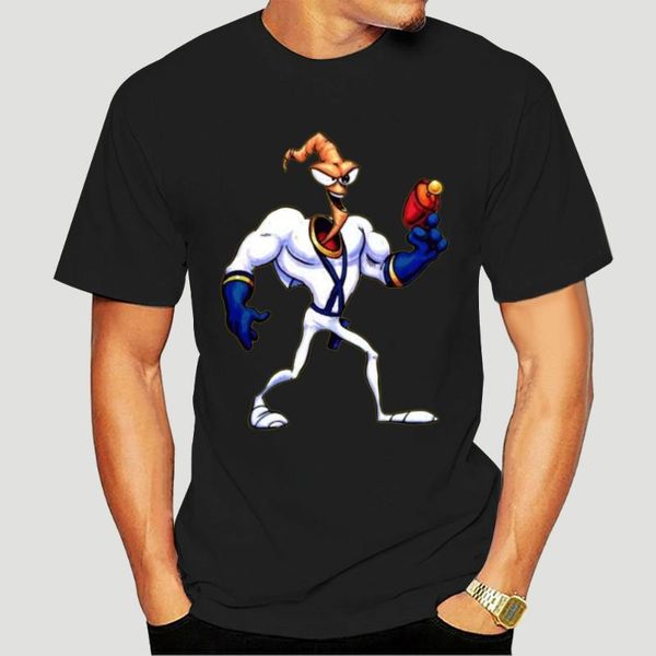 

women's t-shirt retro snes game earthworm jim character video fan t shirt-0737a, White