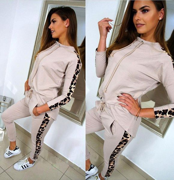 

women's tracksuits european and american spring sports leisure suits, solid color straight two-piece suit n845793 m6t2, Gray