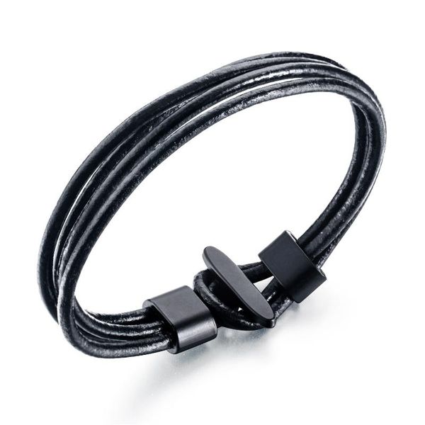 

tennis jewelry simple multi-layer leather bracelet rope alloy men's, Golden;silver