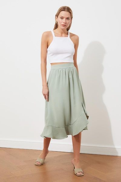 

skirts trendyol flounces skirt twoss21et0506, Black