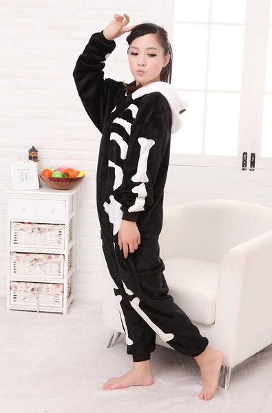 Nightmare Before Christmas Unisex Erwachsene Anime Cosplay Kostüm Onesie Skelett Schädel Halloween Pyjamas Homewear Y0913