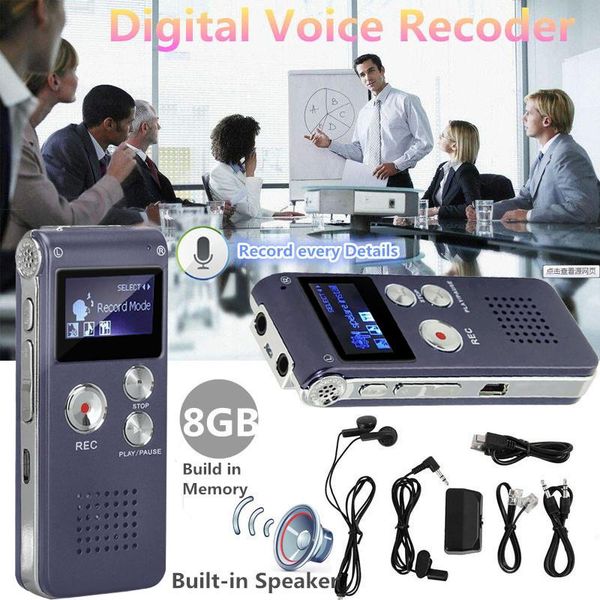 

digital voice recorder mini 8gb sound audio dictaphone mp3 player usb rechargeable