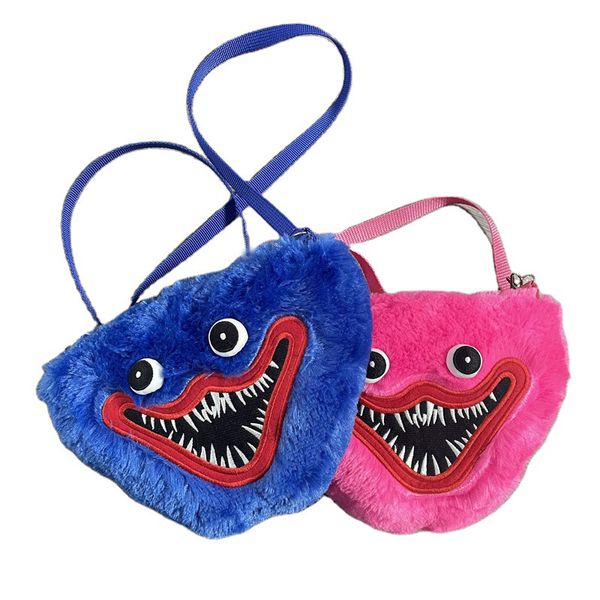 

game plush waist bags cartoon pink blue plush toy designer crossbody bag 9inch