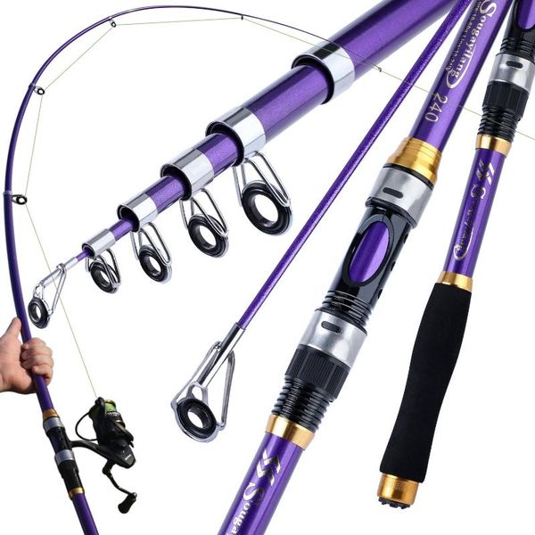 

sougayilang 1.8m-3.3m portable spinning fishing rod glass fiber 99% trout carp pole lure tackle boat rods