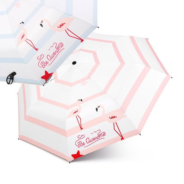 

umbrellas rain women waterproof three folding sun protection anti-uv high-definition digital printing female parasol