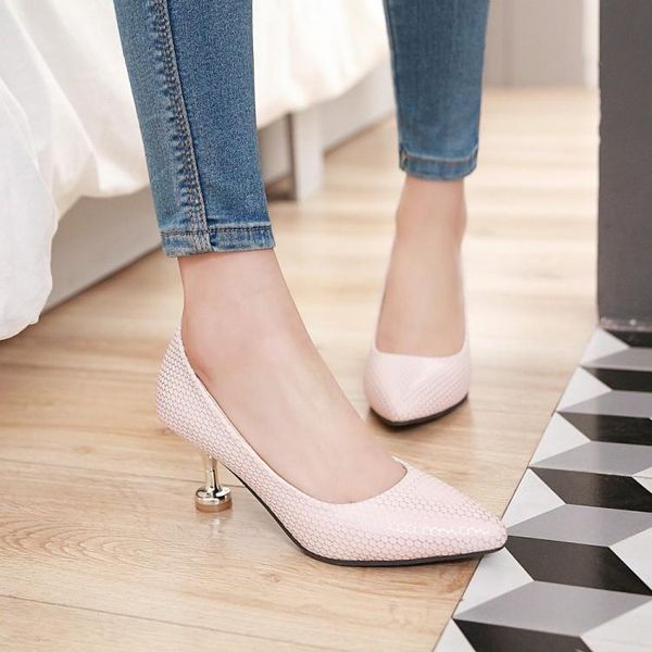 

dress shoes oversized 12 13 14 ladies high heels women woman pumps high-heeled single with pointed, shallow and thin, Black