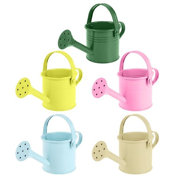 

2pcs creative watering tin simple pot durable iron sprinkling kettle portable can for garden home plants flower equipments