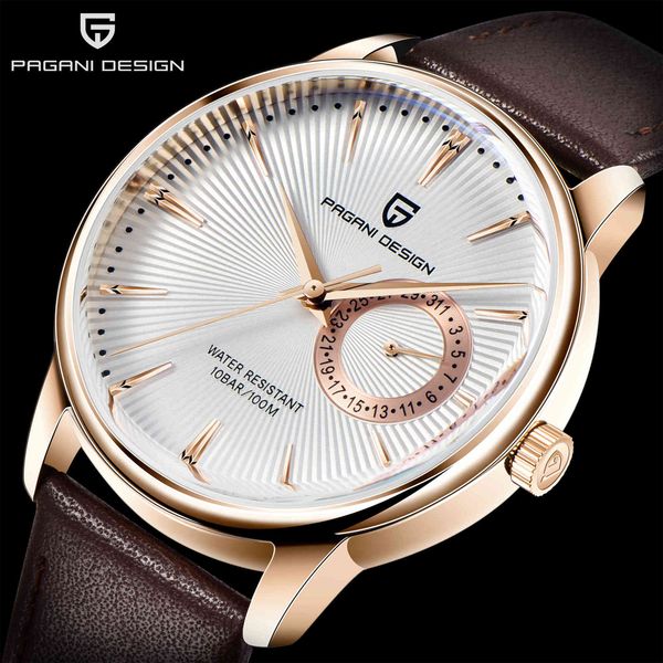 

watches 2021 pagani design brand luxury waterproof men quartz fashion casual sports military relogio masculino, Slivery;brown