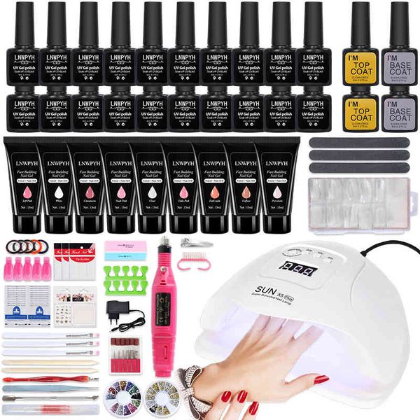

manicure extension quick building gel polish drying uv led lamp nail set nail drill machine kit