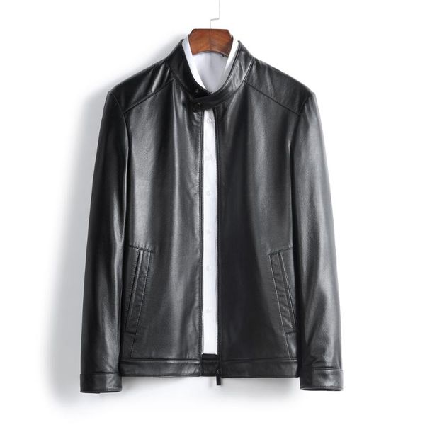 

men's leather & faux 2021 formal cowhide jackets male good quality black genuine spring autumn clothes