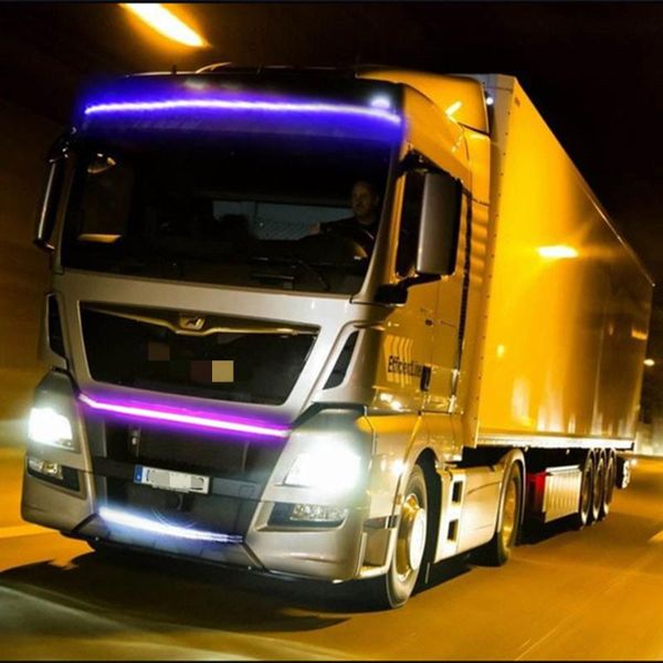

car headlights 24v truck modified atmosphere light mid-net sun visor decorative bar colorful led warning