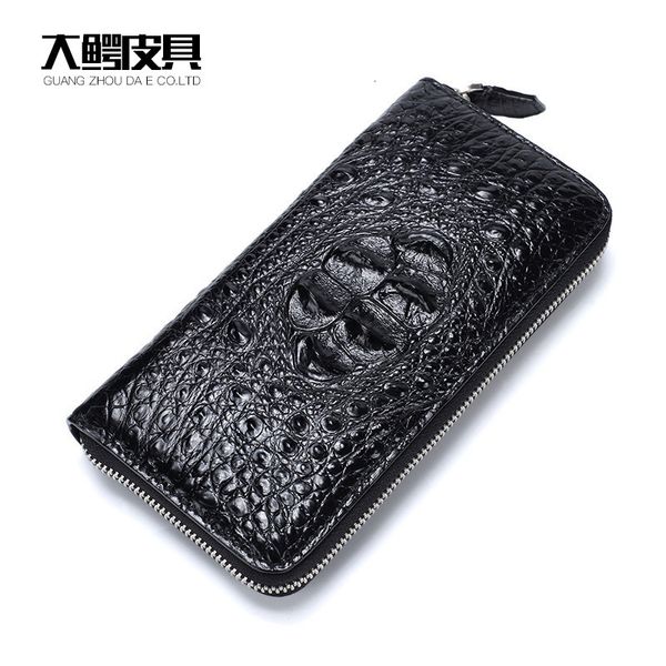 

wallet siamese leather handbag large men's long skull handle bag, Red;black