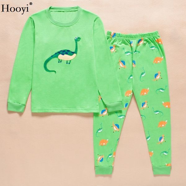 DINO Kids pijamas 100% algodão meninos pijamas conjuntos para crianças sleepwear roupas de bebê conjuntos dinossauro 2 3 4 5 6 7 anos t-shirt 210413