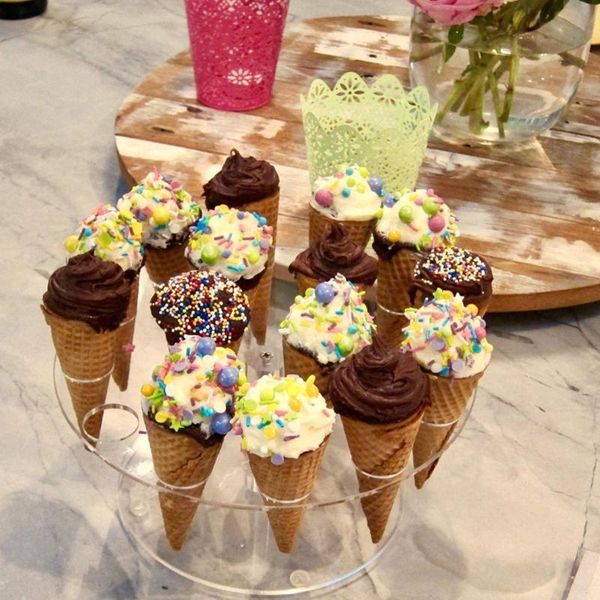 

other bakeware 16 hole acrylic ice cream cone holder popcorn display stand party birthday wedding