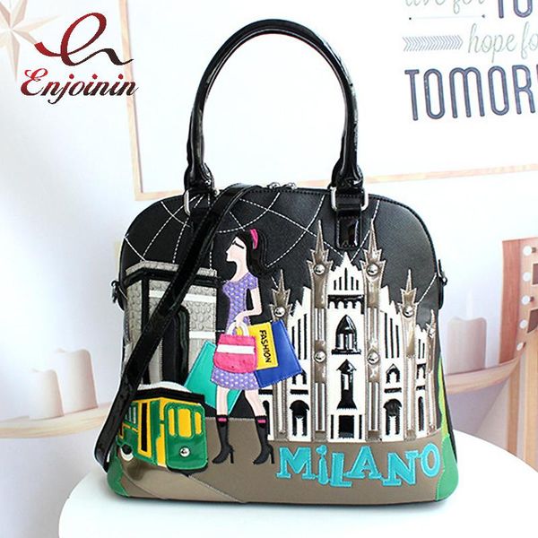 

evening bags cartoon embroidery women shell purses and handbags fashion designer ladies shoulder female totes handle