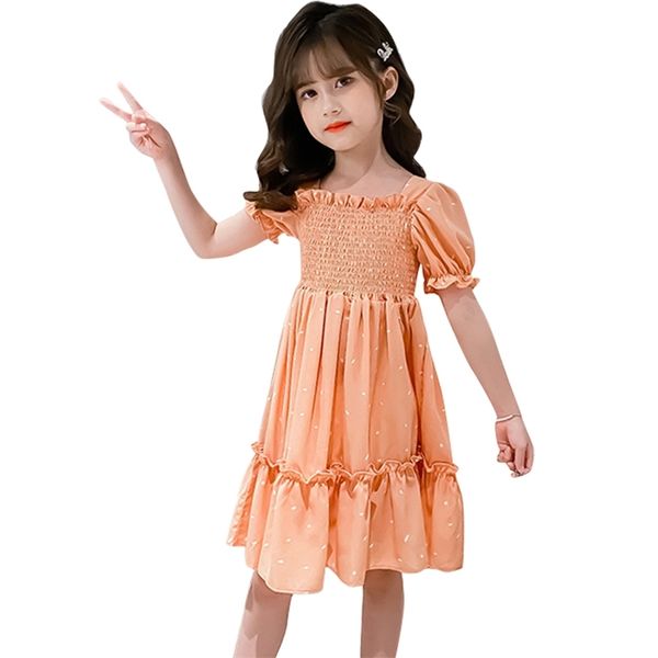 

girl beach dresses floral pattern girls party dress children summer costumes for 6 8 10 12 14 210527, Red;yellow