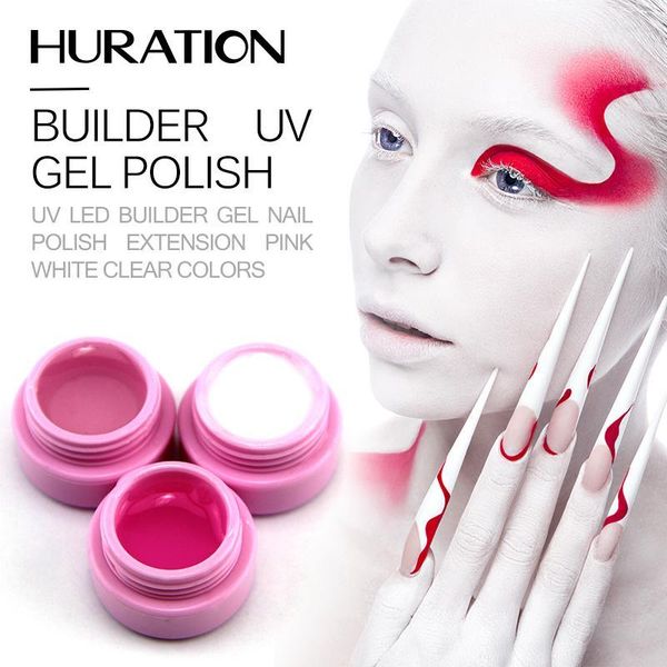 

huration extending soak off acryl uv gel nail polish quick finger extension color nails camouflage art1, Red;pink