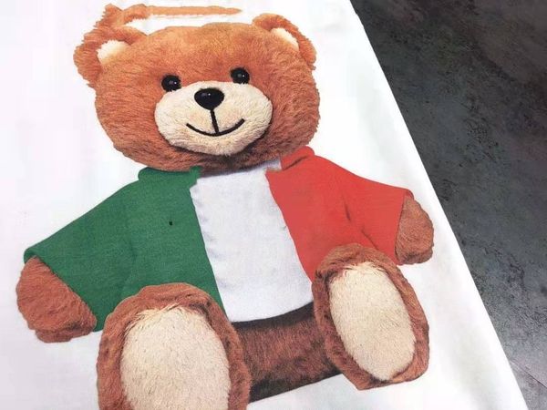 

new casual pullover short sleeve cotton round spring neck print close fitting soft smooth breathable bear coup, Gray