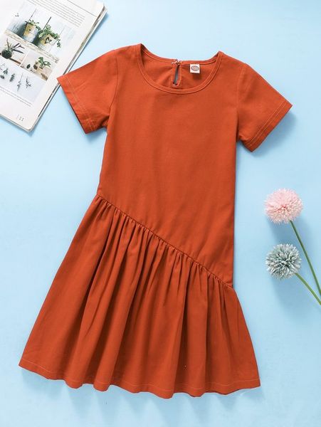 

toddler girls keyhole back ruffle hem dress she, Red;yellow