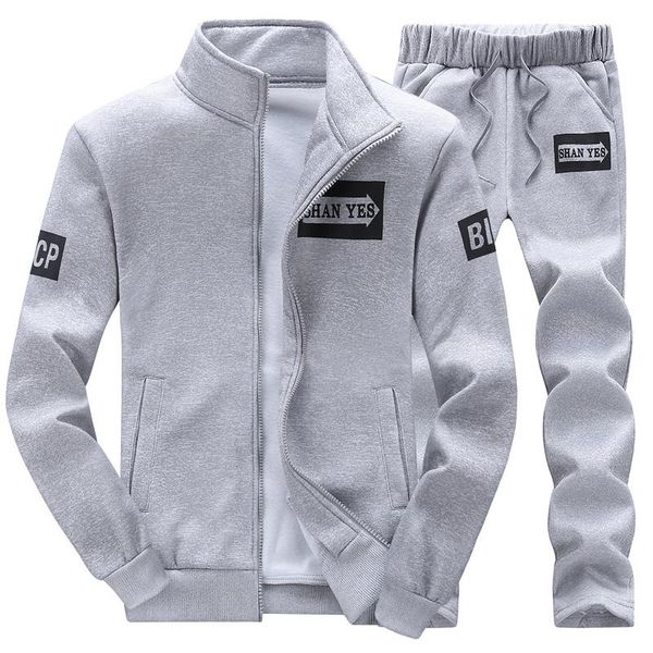 

men's tracksuits tracksuit men 2021brand clothing sweat homme slim fleece sportswear hoodie sweatshirt moletons masculino asian size, Gray