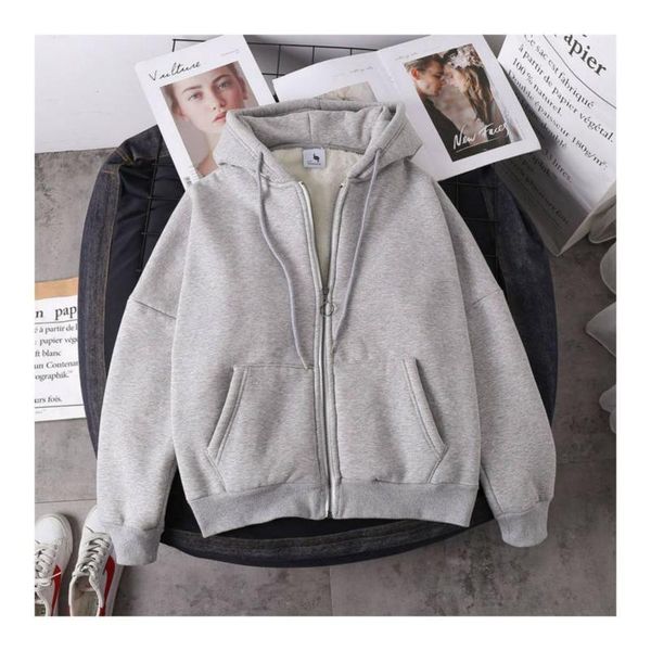 

men's hoodies & sweatshirts japanese streetwear sweatshirt loose casual oversized hoodie furry winter thick warm jacke fleece korean st, Black