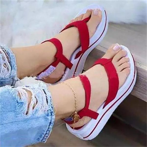 

sandals women's shoes fashion casual solid color pu simple belt single buckle thick bottom comfortable all-match summer 6kf118, Black