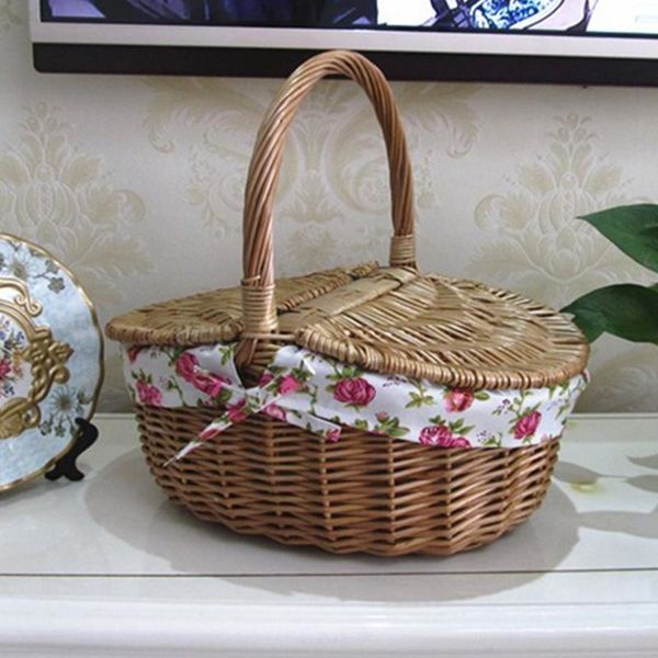 

storage baskets wicker basket picnic blue dirty clothes with lid shopping