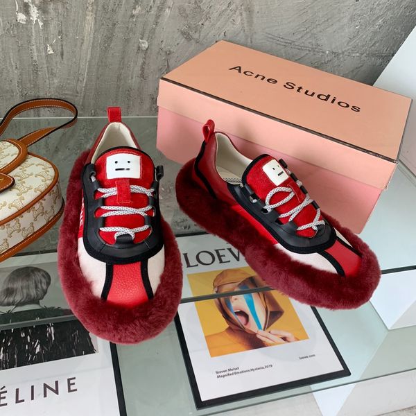 

2021 winter new great womens designer keep warm sneakers shoes ~ beautiful womens designer shoes sneakers trainers, Red;white
