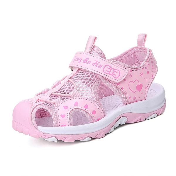 

sandals fashion anti-slip boys summer tpr bottom children kids girls beach shoes comfortable, Black;red