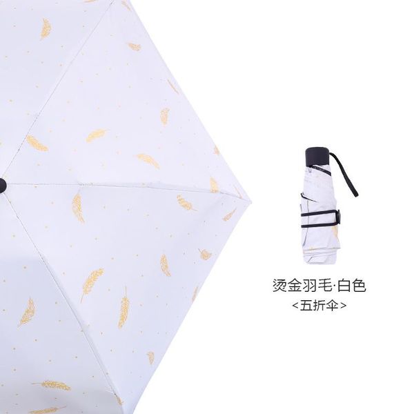 

umbrellas gilding and feather printing sun protection against ultraviolet ray umbrella dual-use student folding iron
