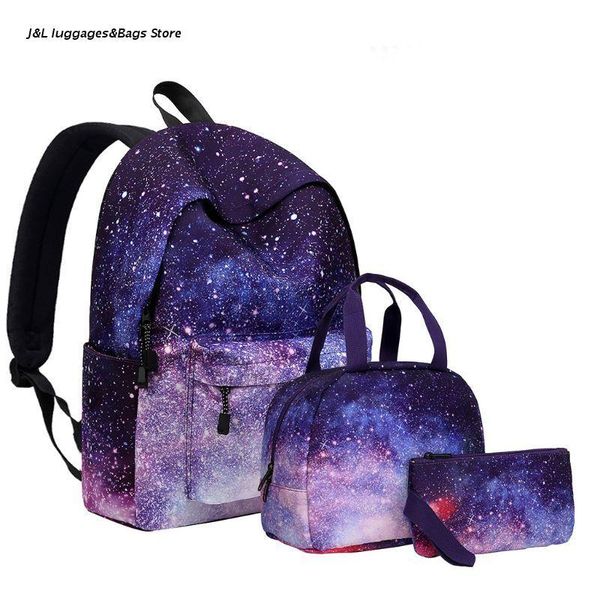 

backpack m68c 3pcs school student bookbag travel lapdaypack with lunch bag pencil case for teenager girls