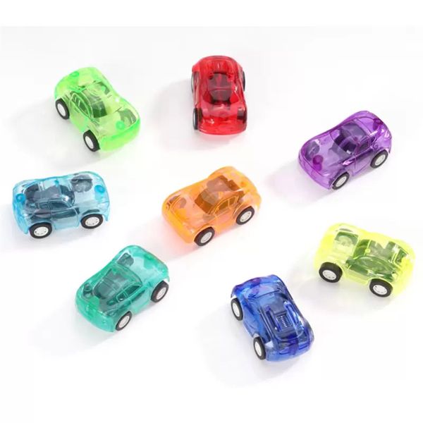 Atacado mini plástico transparente puxe de volta carros de páscoa enchimento de ovo bonito brinquedos de carro plástico para presentes de promoção