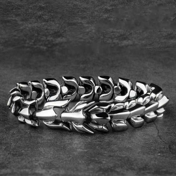

dragon bracelet retro animal long chain trend men's punk metal q0717, Black
