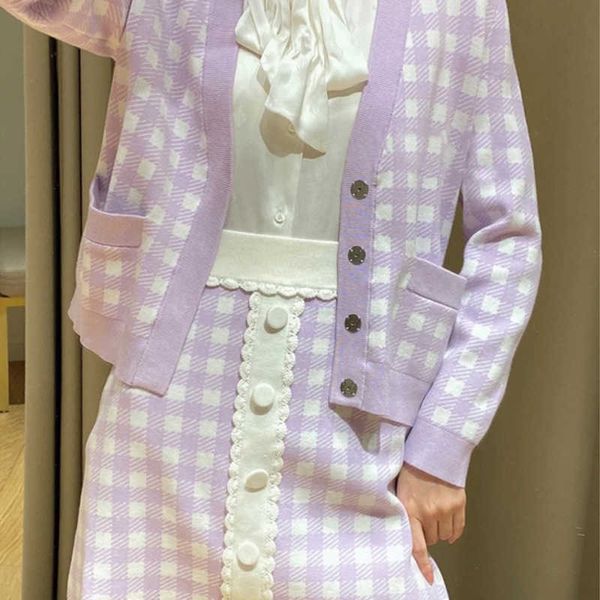 

spring 2021 and summer fragrance violet plaid skirt + 20779ab, Black