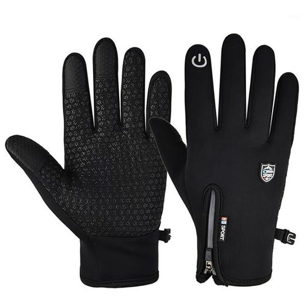 

touchscreen gloves winter full finger thermal warm for cycling bicycle bike ski outdoor camping hiking motorcycle sports1, Black