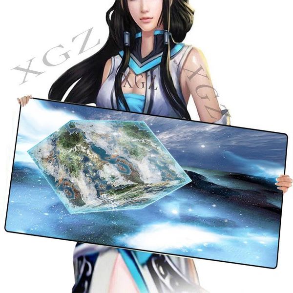 

mouse pads & wrist rests xgz 900x400cm 600x300cm xxl gaming large pad speed lock-edge waterproof fantasy crystal square planet pc