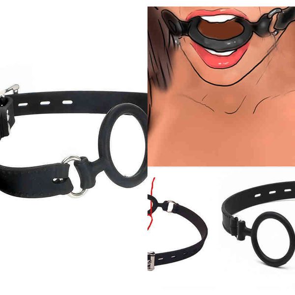 NXY SM SEX TOY TOY TOY BDSM FULL SILICONE O RING GAG BDRAP, открытый рот укуса GAG, фетиш пероральные фиксации игрушки, секс ведомый бондаж морда SM пара флирта1220