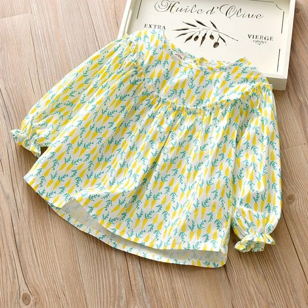 

girlsbabyshirtschildrensspringautumnlong-sleevedt-shirtdressprintedshirtcottonbabykidsclothing256, Blue;gray