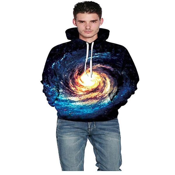 

3d sweater digital printing hooded sweater couple wear, Black