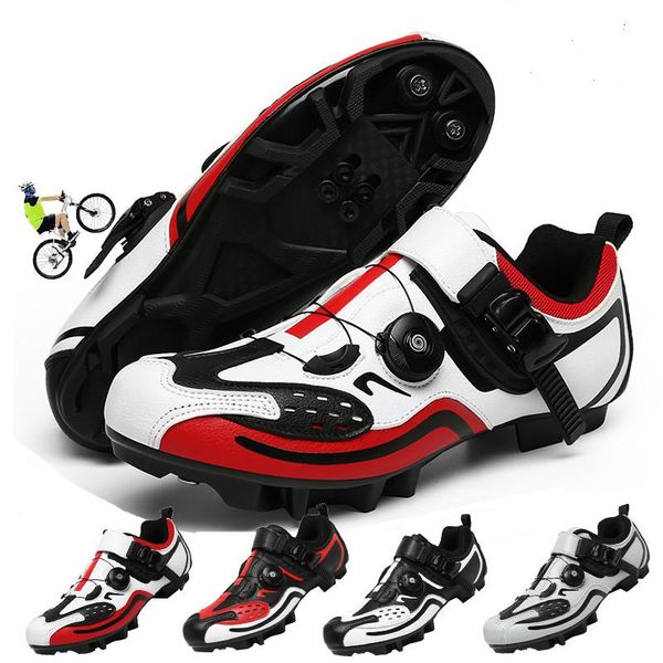 

cycling footwear shoes men road bike locking sneakers mtb bicycle sapatilha ciclismo racing sport mountain hombre, Black
