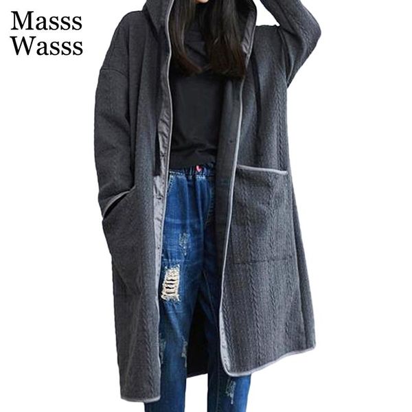 

women's trench coats masss wasss korean design autumn 2021 hooded gray loose women casual long clothing female pockets vintage windbrea, Tan;black