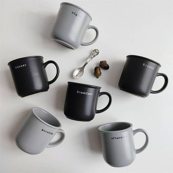 

mugs black&gray three meals stainless steel coffee mug milk tea office cups drinkware the birthday gift for friends