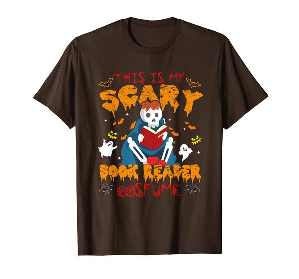 

this is my scary book reader costume book worm gift men t-shirt, White;black