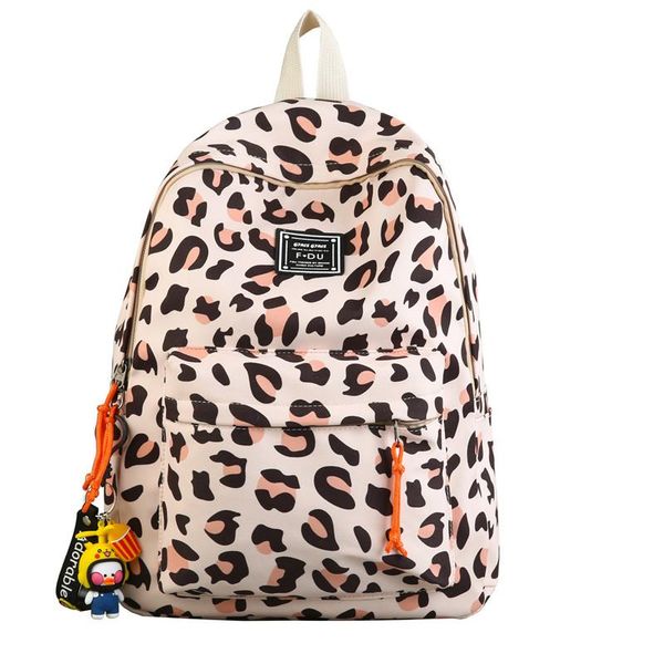 Mochila Leopard Nylon Rugtas Dames Mochilas Feminina Zaino Scuola Meninas Bolsa Escolar Pequena Viagem Ombro Sac À Dos Fille