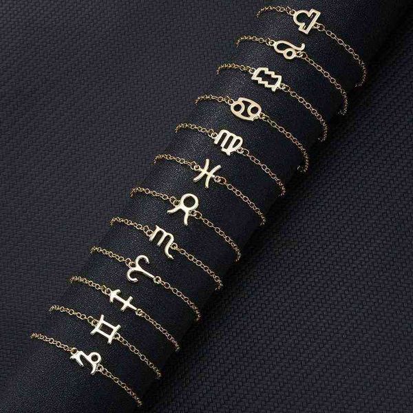 

12 zodiac sign bracelets for women constellation jewelry leo astrology taurus cancer birthday gift, Golden;silver