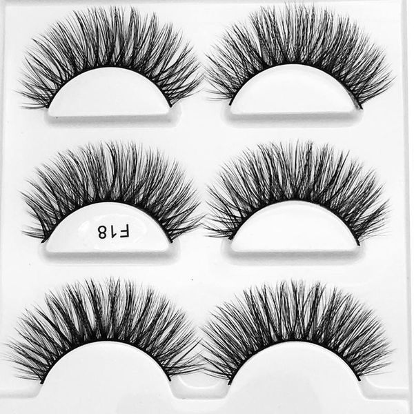 

3pairs 3d faux mink hair false eyelashes wispies extension natural long soft pure handmade cruelty-eye lashes 2101