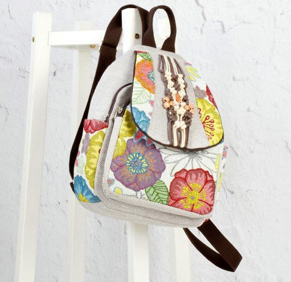 

party favor original national wind backpack handbag hand-woven large capacity and backpacking tourism canvas bag