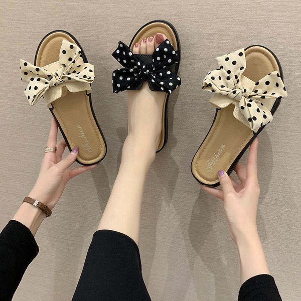 

luxury slippers autumn and summer slipper's butterfly net red ins korean fashion students wear soft bottom anti slip flip flops, Black