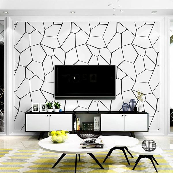 

wallpapers modern simple wallpaper black and white non-woven living room bedroom dining film television nordic