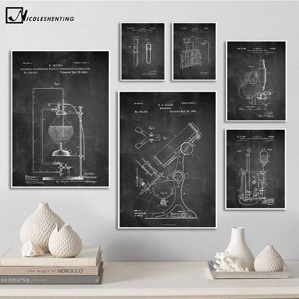 

paintings chemistry biology periodic table poster science education canvas art painting patent print student teen room decoration picture